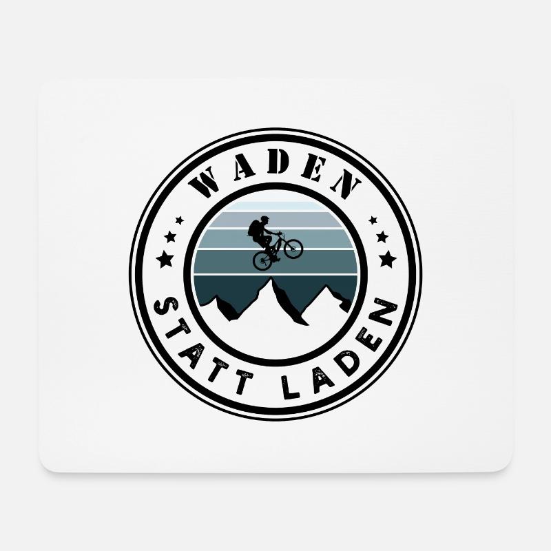Waden statt laden - Mousepad (Querformat) - Weiß