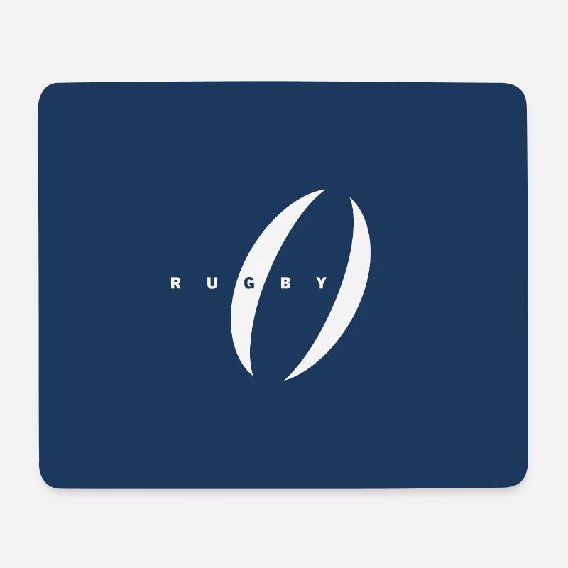 RUGBY BALL AND LETTERING - Mousepad (Querformat) - Weiß
