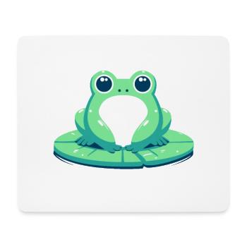 Grenouille sur nénuphar - Tapis de souris (format paysage) - blanc - Devant
