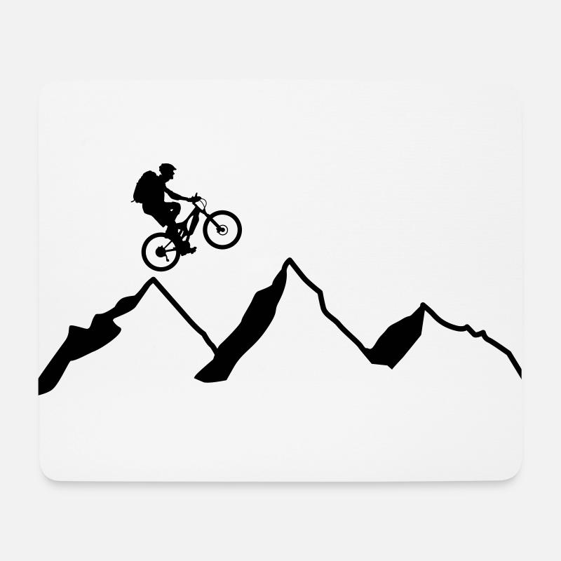Mountainbike - Mousepad (Querformat) - Weiß