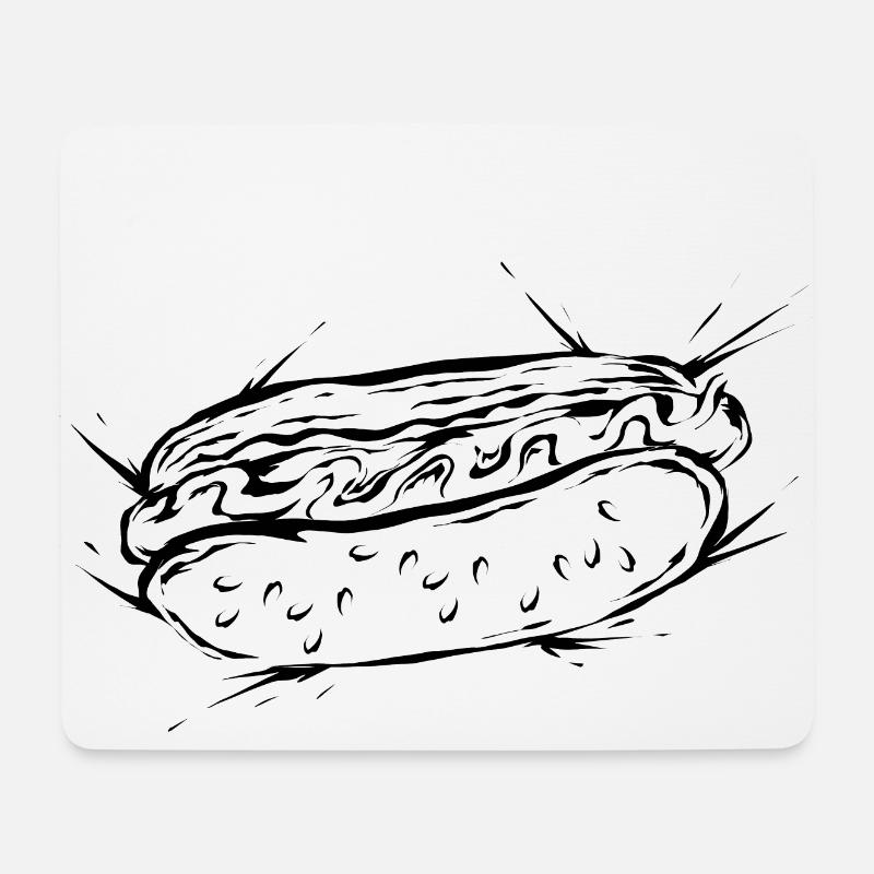 Hot Dog - Mousepad (Querformat) - Weiß