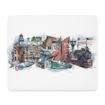 Kühlungsborn Illustration - Tapis de souris (format paysage) - blanc - Devant