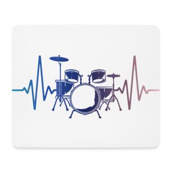 Heartbeat Drums Pulse Drummer - Mouse Pad (horizontal) - white - Front
