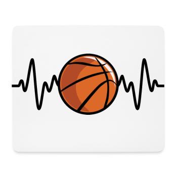 Basketball Herzschlag - Mousepad (Querformat) - Weiß - Vorne