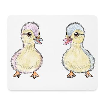 Deux petits canards - Tapis de souris (format paysage) - blanc - Devant