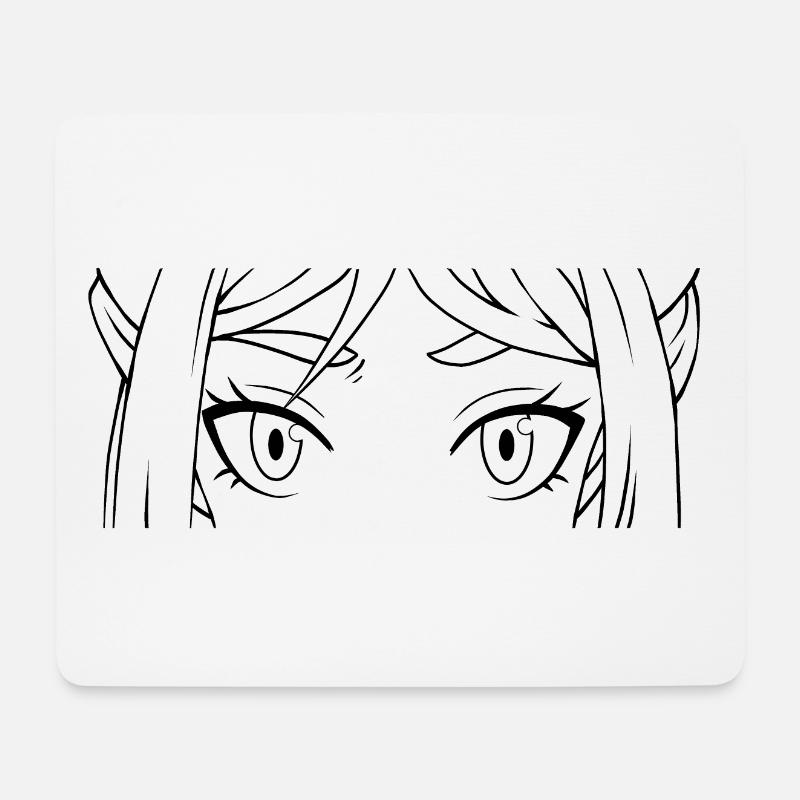 Mangaaugen - Mousepad (Querformat) - Weiß