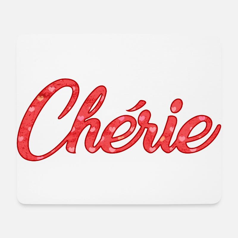 Chérie - Mousepad (Querformat) - Weiß