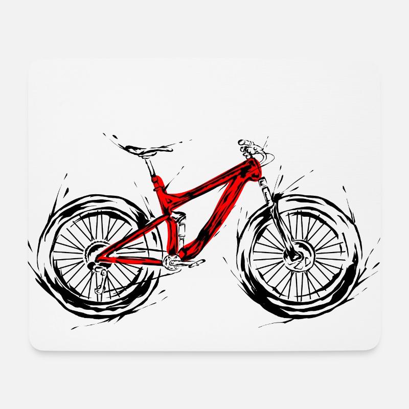 Mountainbike - Mousepad (Querformat) - Weiß