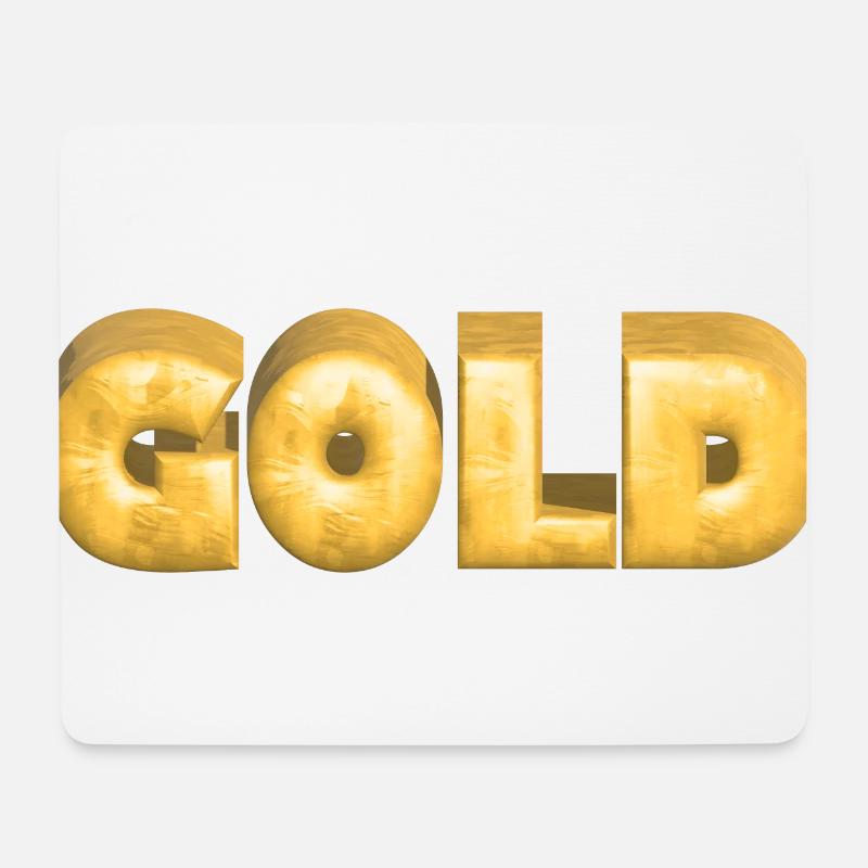 GOLD gold Gold Text Schrift Barren - Mousepad (Querformat) - Weiß