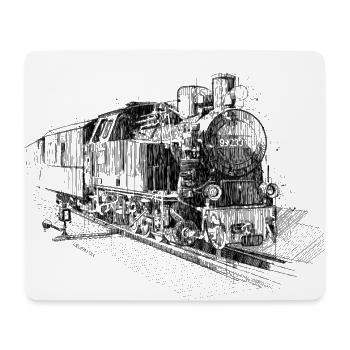 Lokomotive Zeichnung - Mousepad (Querformat) - Weiß - Vorne