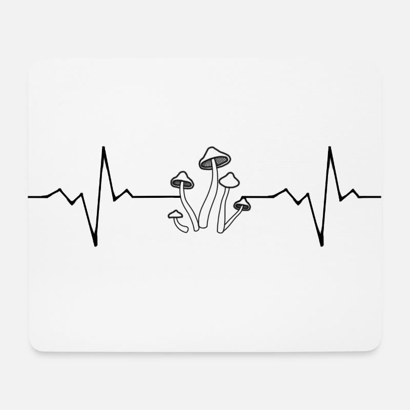 Champignons - Tapis de souris (format paysage) - blanc