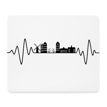 Amsterdam Herzschlag Skyline Amsterdam - Mousepad (Querformat) - Weiß - Vorne