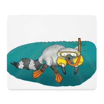 raton laveur plongée plongée diving - Tapis de souris (format paysage) - blanc - Devant