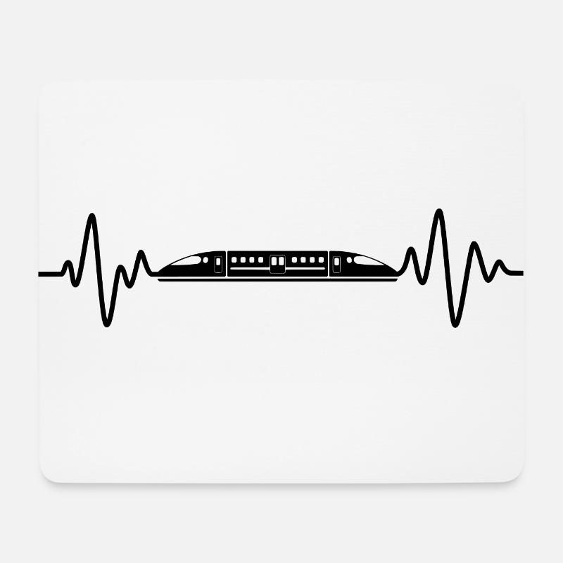 Lokomotive Herzschlag Schnellzug Eisenbahn - Mousepad (Querformat) - Weiß