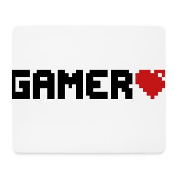 Gamer Pixel Heart Gaming - Mouse Pad (horizontal) - white - Front
