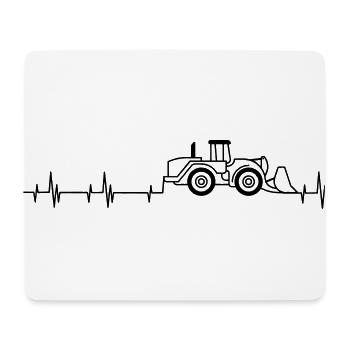 Radlader mit Herzschlag kombiniert. - Mousepad (Querformat) - Weiß - Vorne