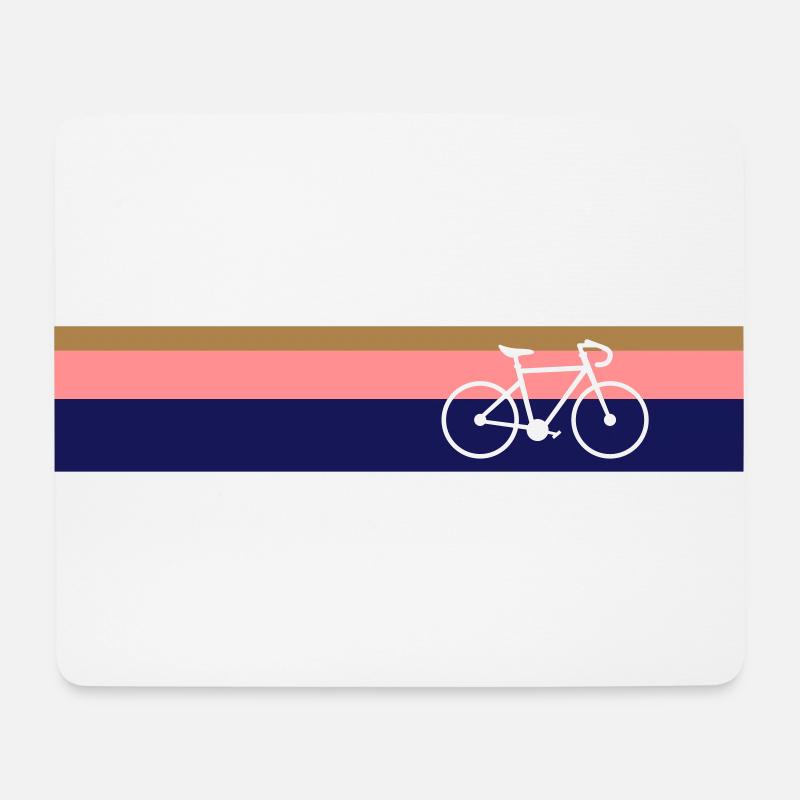 Rennrad - Retro - 3 farbiger Hintergrund - Mousepad (Querformat) - Weiß