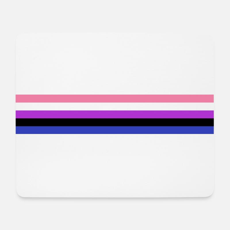 Genderfluid Flagge - Mousepad (Querformat) - Weiß