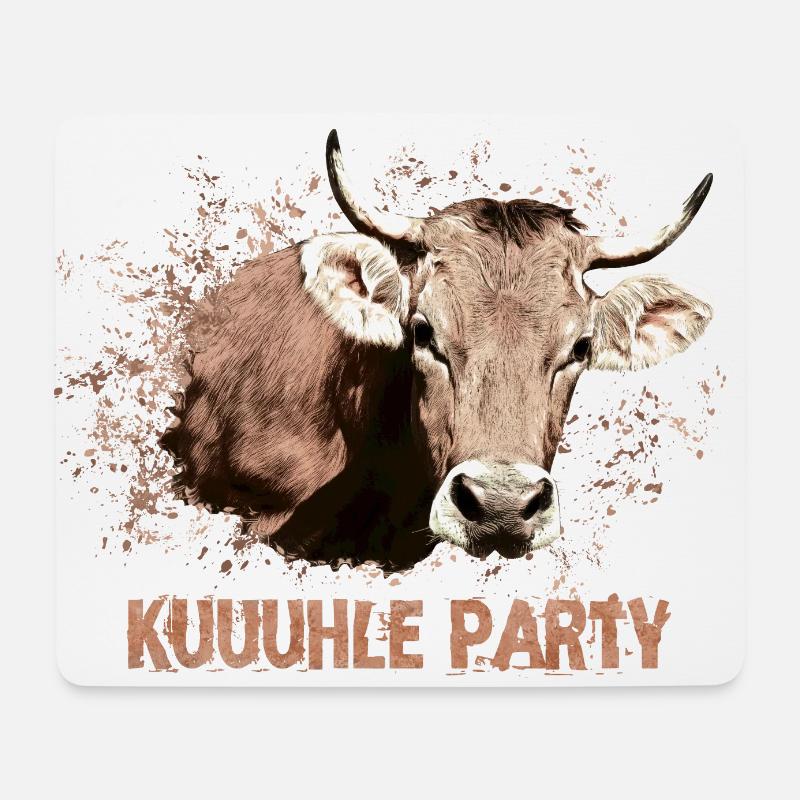 lustige Sprüche Party Feier Funshirt Landwirt Kuh - Mousepad (Querformat) - Weiß