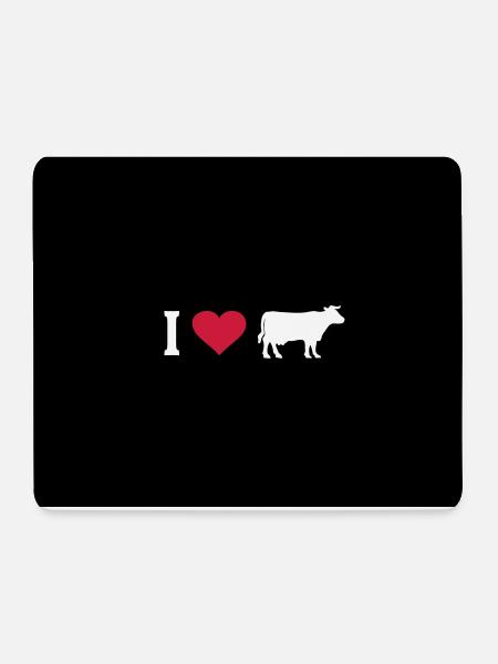 Kuh Kühe Herz I Love Bauernhof Bauer Landwirt Rind - Mousepad (Querformat) - Weiß