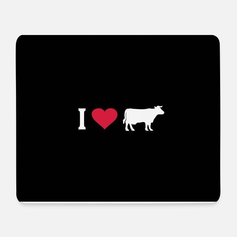 Kuh Kühe Herz I Love Bauernhof Bauer Landwirt Rind - Mousepad (Querformat) - Weiß