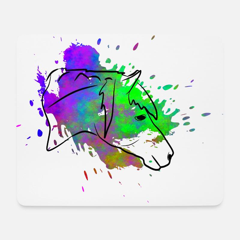 Pferdekopf - Mousepad (Querformat) - Weiß