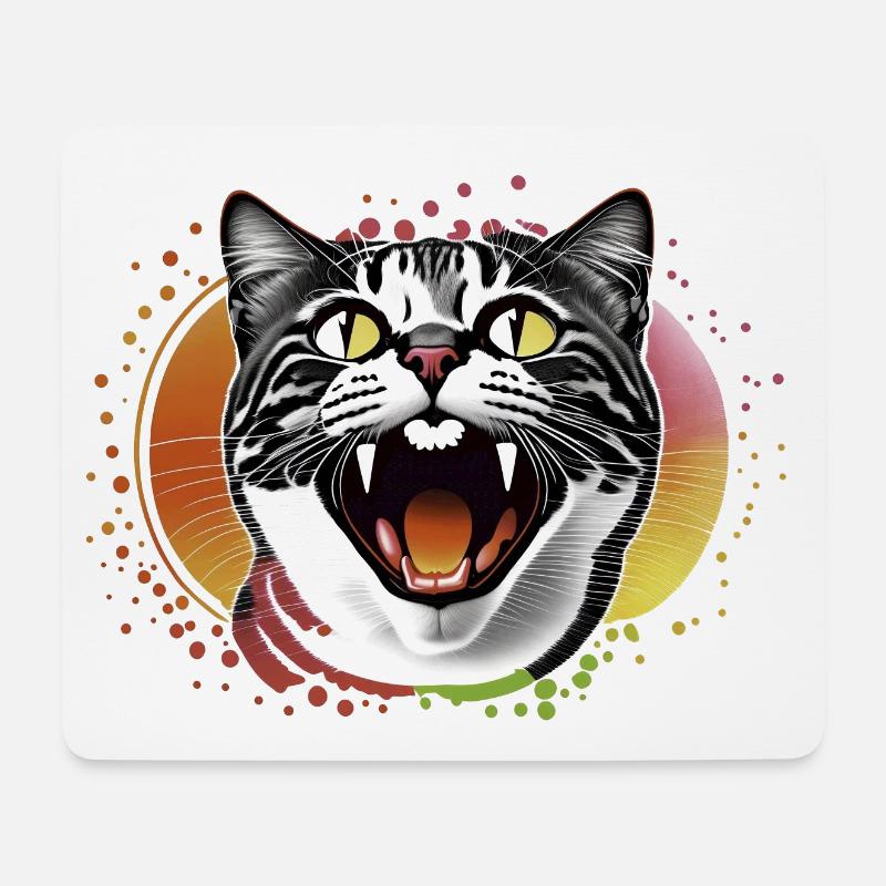 Katze - Mousepad (Querformat) - Weiß