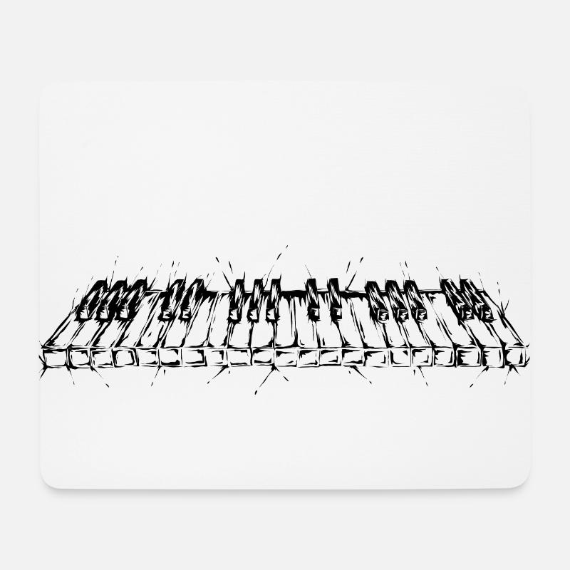 Klavier - Mousepad (Querformat) - Weiß