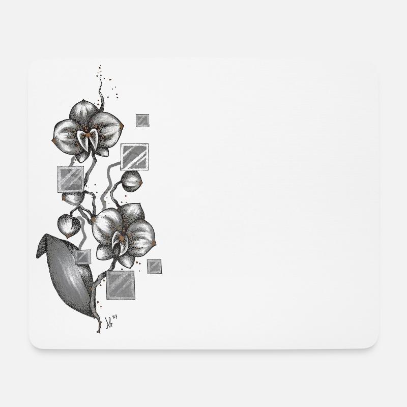Orchidee - Mousepad (Querformat) - Weiß