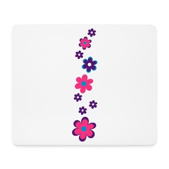 Blumenmuster - Mousepad (Querformat) - Weiß - Vorne