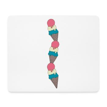 Eiscreme Muster in Pastellfarben - Mousepad (Querformat) - Weiß - Vorne