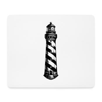 Schräg gestreifter Küsten Leuchtturm - Mousepad (Querformat) - Weiß - Vorne