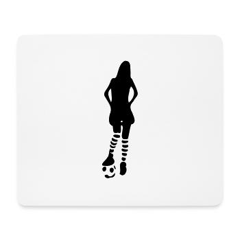 Mädchen spielen Fußball - Mousepad (Querformat) - Weiß - Vorne