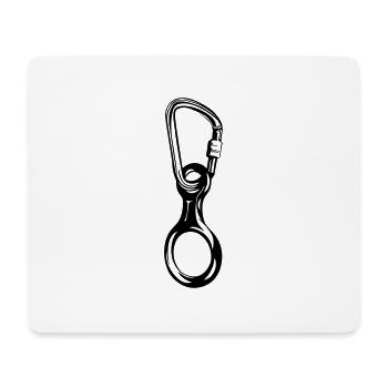 Descente en rappel en huit avec mousqueton HMS - Tapis de souris (format paysage) - blanc - Devant
