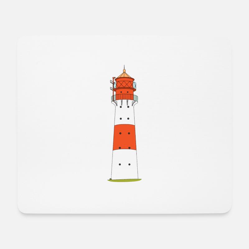 Leuchtturm Falshöft - Mousepad (Querformat) - Weiß