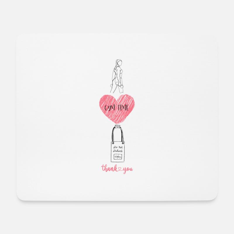 Fitness - GYM TIME do not disturb Thank you - Mousepad (Querformat) - Weiß