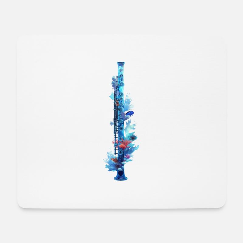 Fisch Flöte - Mousepad (Querformat) - Weiß