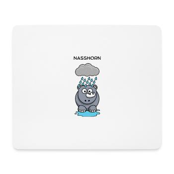 Rain Hippo Under Clouds - Mouse Pad (horizontal) - white - Front