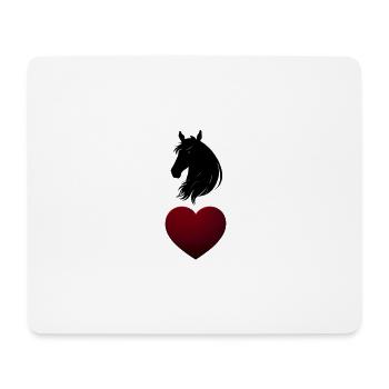 Pferd und Herz - Mousepad (Querformat) - Weiß - Vorne