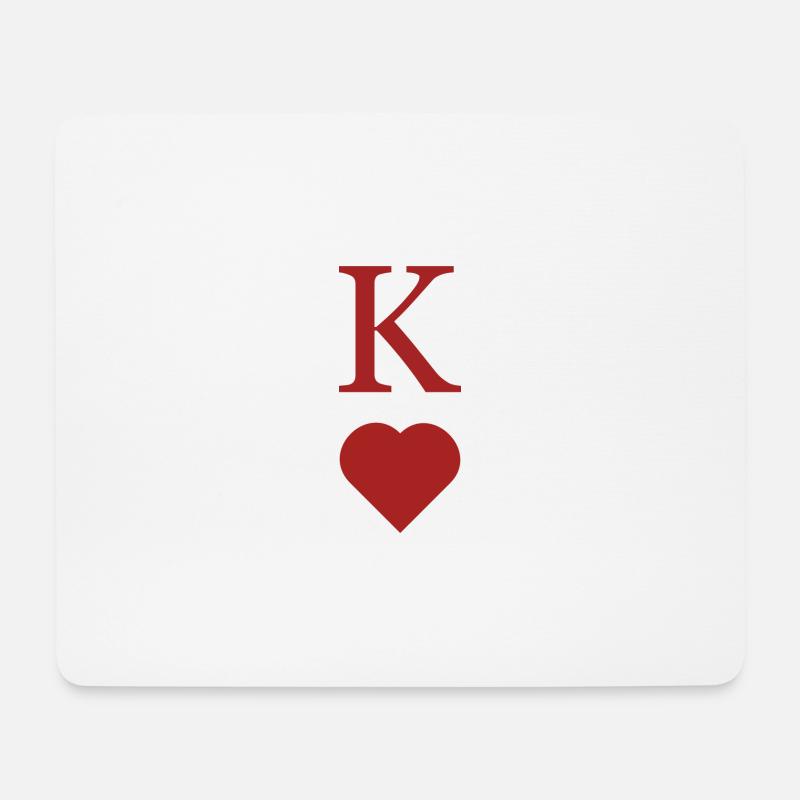Partnerdesign "King of Hearts" Brust - Mousepad (Querformat) - Weiß