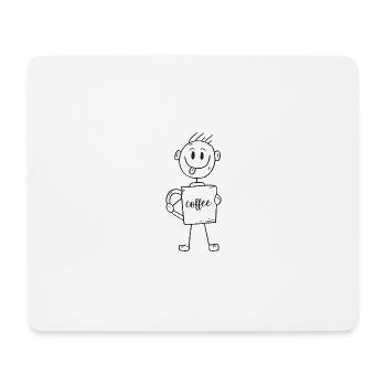Kaffee Männchen Geschenk Geschenkidee - Mousepad (Querformat) - Weiß - Vorne
