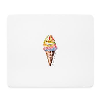 Eistüte, Eisliebhaber,Sommer Shirts Frauen Männer - Mousepad (Querformat) - Weiß - Vorne