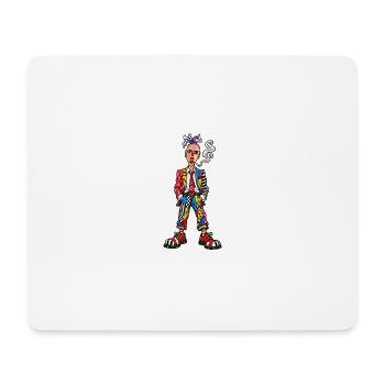 Patchwork Punk Clownportrait - Mousepad (Querformat) - Weiß - Vorne