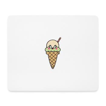 Crème glacée cornet de crème glacée douce Mignon Idée cadeau de crème glacée - Tapis de souris (format paysage) - blanc - Devant