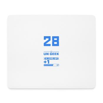 28 Ans Humour Geek 28 Ans Anniversaire Gamer - Tapis de souris (format paysage) - blanc - Devant