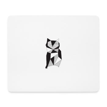 Hibou - noir et blanc - Tapis de souris (format paysage) - blanc - Devant