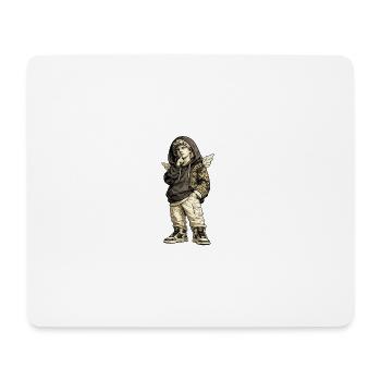 Engel im Streetwear mit goldenen Akzenten - Mousepad (Querformat) - Weiß - Vorne