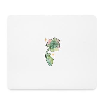 Lucky charm caterpillar on shamrock - Mouse Pad (horizontal) - white - Front