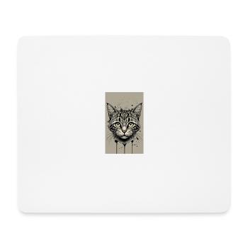 black and white cat - Mouse Pad (horizontal) - white - Front