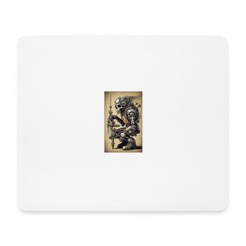 MOTARD SQUELETTE Style cyborg steampunk - Tapis de souris (format paysage) - blanc - Devant